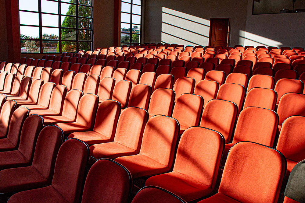 An empty auditorium.