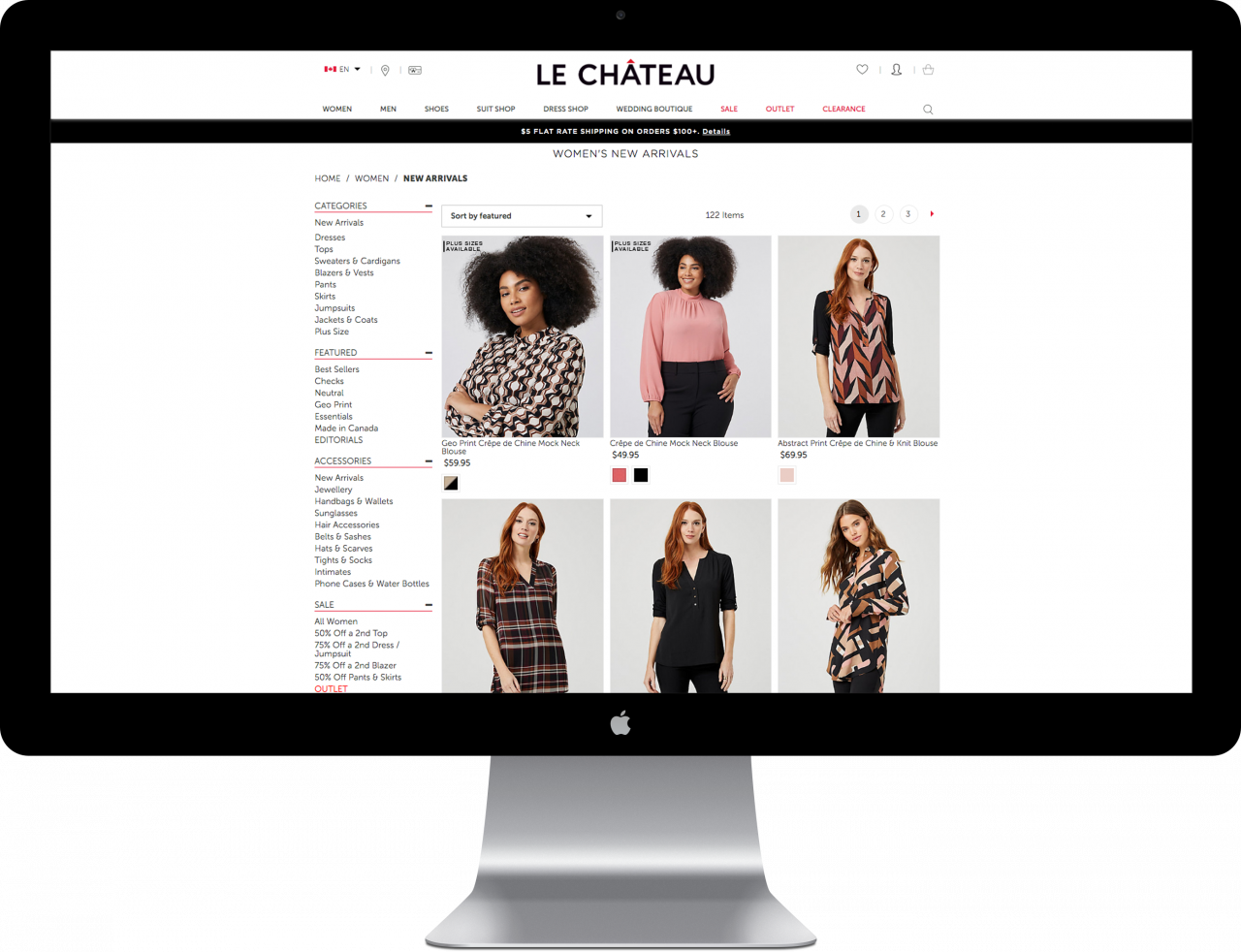 Desktop Screen with Image of Le Chateau Website