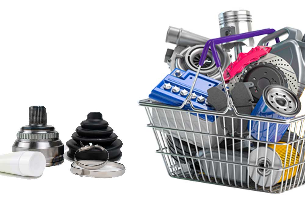 Image of aftermarket car parts in a shopping basket