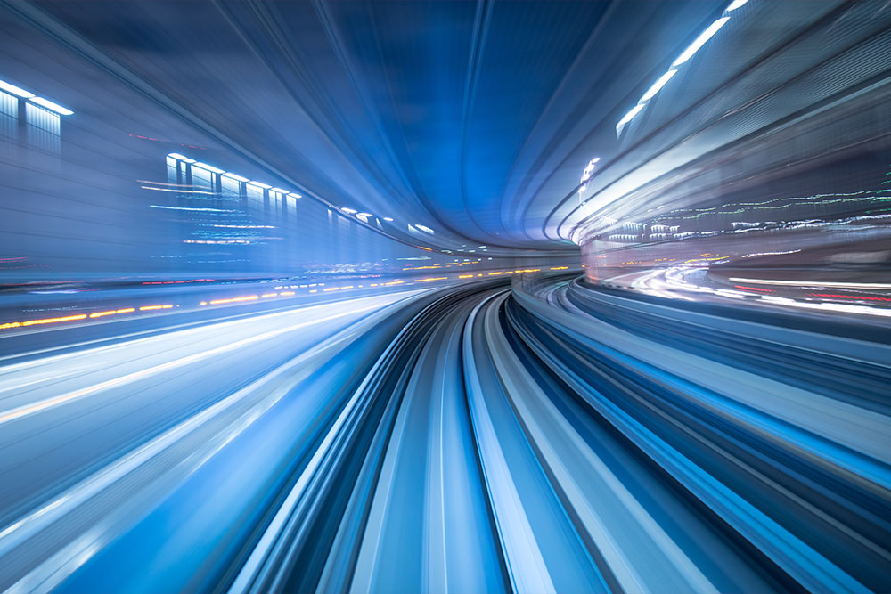 Blurred tunnel that looks like a car speeding through it