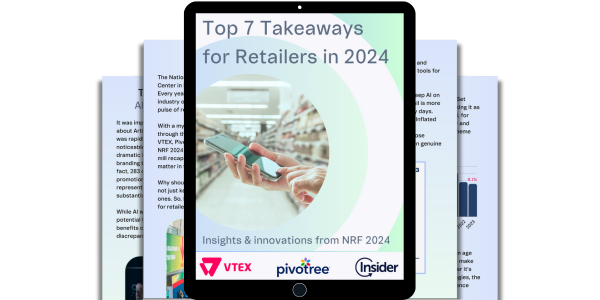 iPad with the cover of the ebook titled Top 7 Takeaways for Retail in 2024