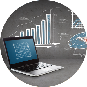 computer and documents analyzing data